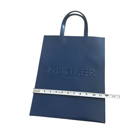 THIERRY MUGLER Blue Logo Signature Tote Bag NEW NWOT - Picture 8 of 9